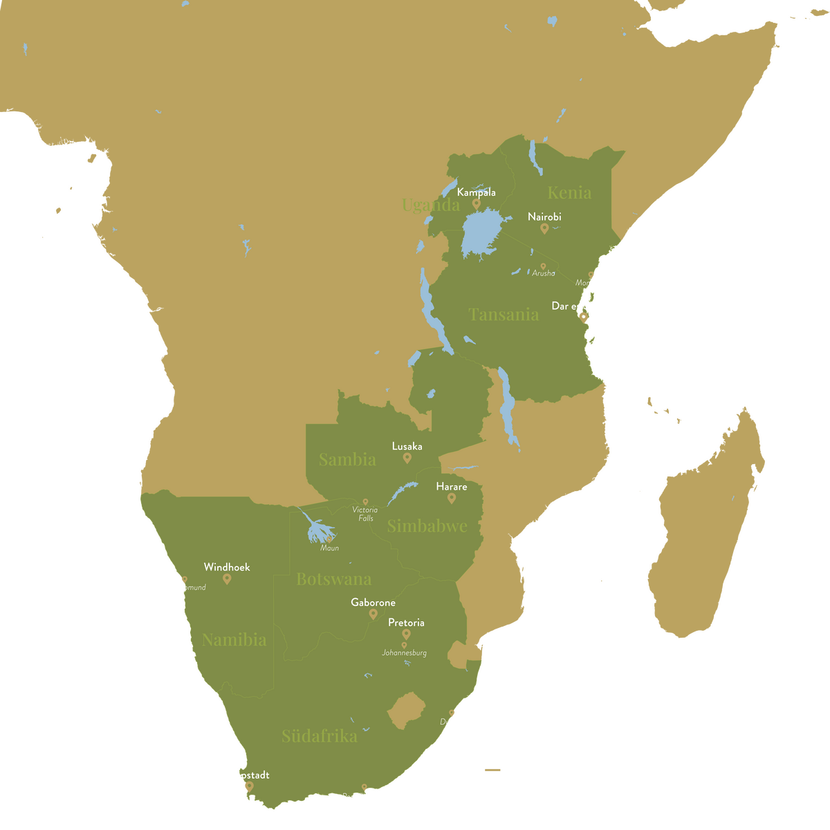 BPA Map Afrika Reiselaender XXL